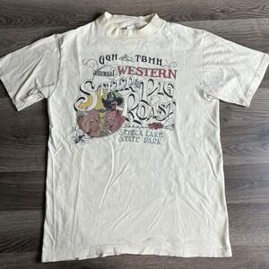 VTG Seneca Lake State Park T‎ Shirt Fits Small Steer Pig Roast New York USA